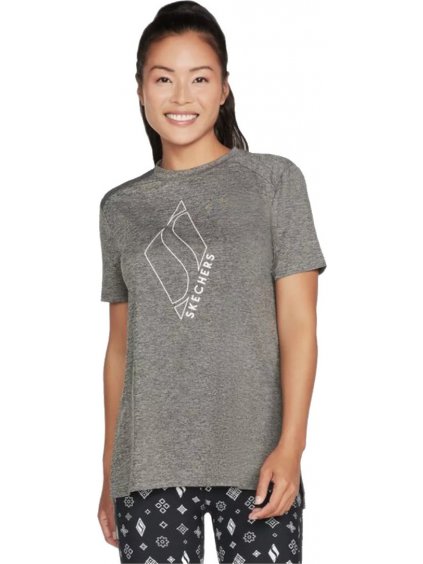 ŠEDÉ TRIČKO SKECHERS DIAMOND BLISSFUL TEE