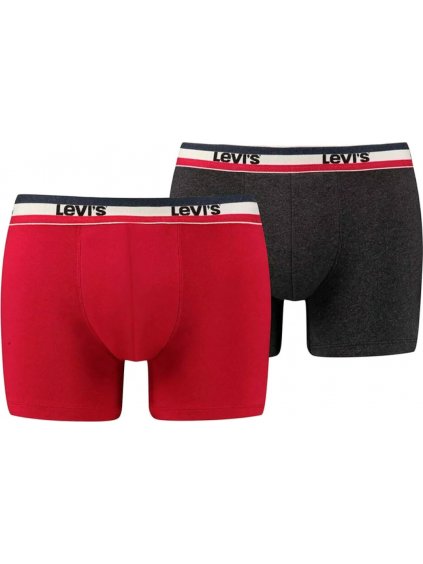 ČERVENO-ŠEDÁ SADA BOXEREK LEVI'S BOXER 2 PAIRS BRIEFS