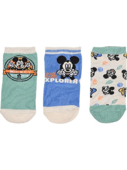 CHLAPECKÝ SET PONOŽEK BABY MICKEY MOUSE - MINTOVÁ/MODRÁ/BÍLÁ