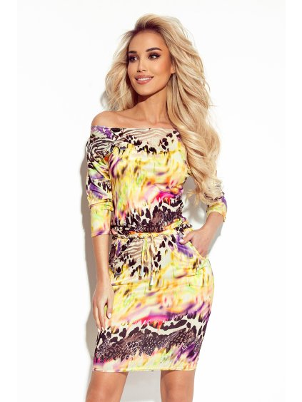 Sportovní barevné šaty FEDERICA vzor leopard