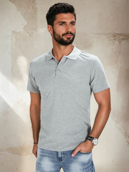 Světle šedá pánská polokošile