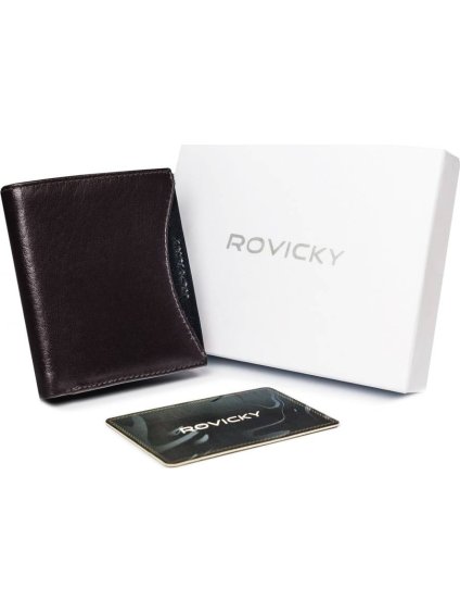 Tmavě hnědá pánská peněženka  Rovicky (Velikost ONE SIZE)