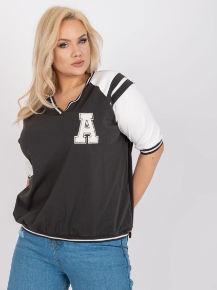 Khaki halenka s výstřihem do V