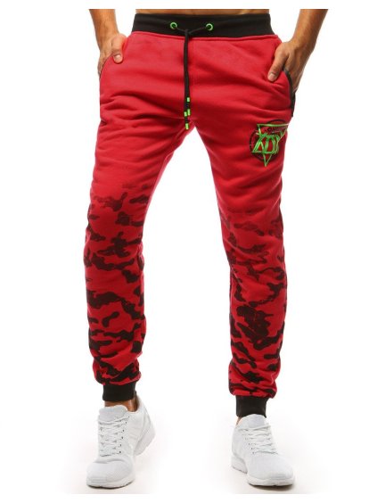 Červené maskáčové tepláky