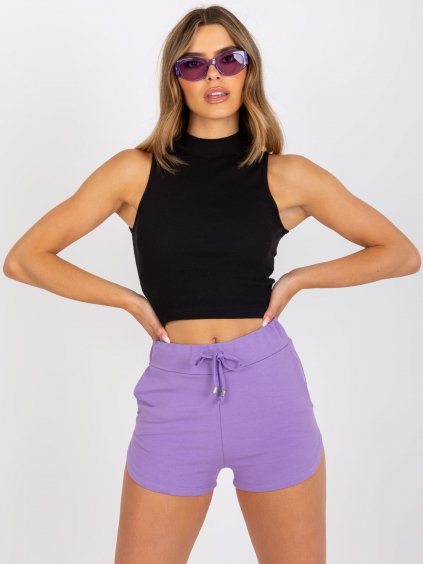 Černý žebrovaný crop top