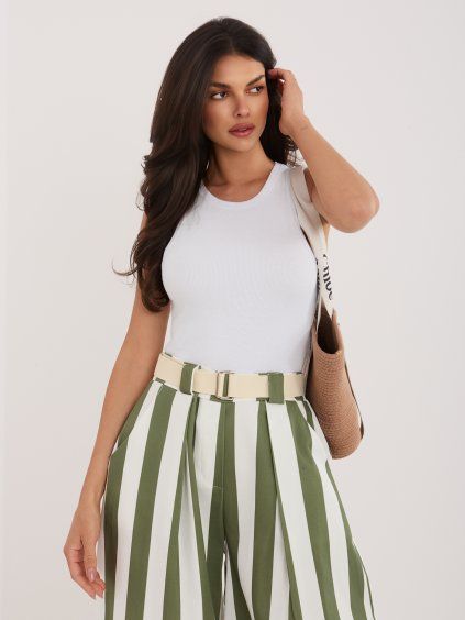 Bílý žebrovaný basic top (Velikost S)
