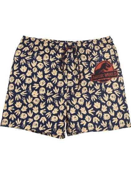 Tmavě modré vzorované chlapecké plavky Jurassic World