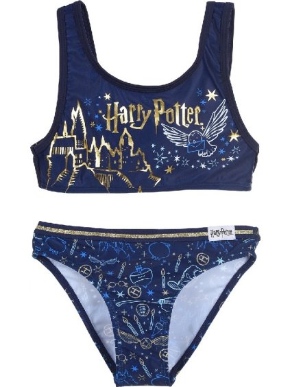 Tmavě modré dvoudílné plavky Harry Potter