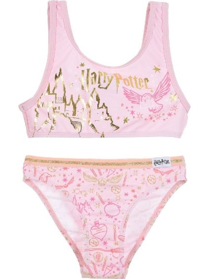 Světle růžové dvoudílné plavky Harry Potter