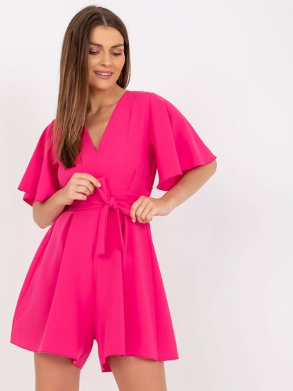Fuchsiový elegantní krátký overal (Velikost S/M)