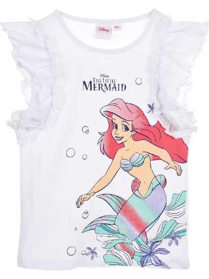 BÍLÉ DÍVČÍ TRIČKO DISNEY PRINCESSES - ARIEL