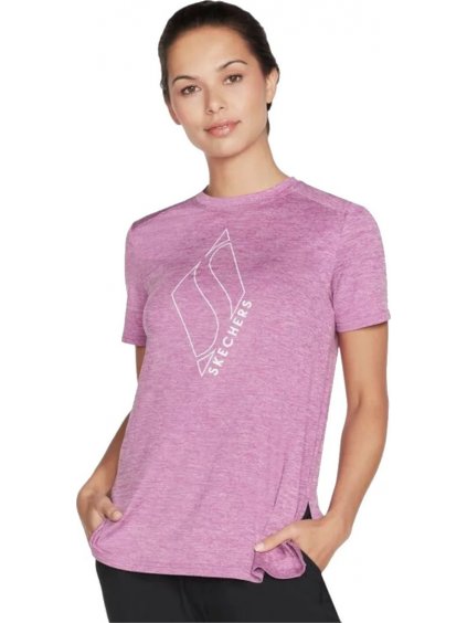 RŮŽOVÉ DÁMSKÉ TRIČKO SKECHERS DIAMOND BLISSFUL TEE