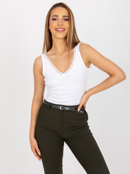 Bílé tílko s krajkou