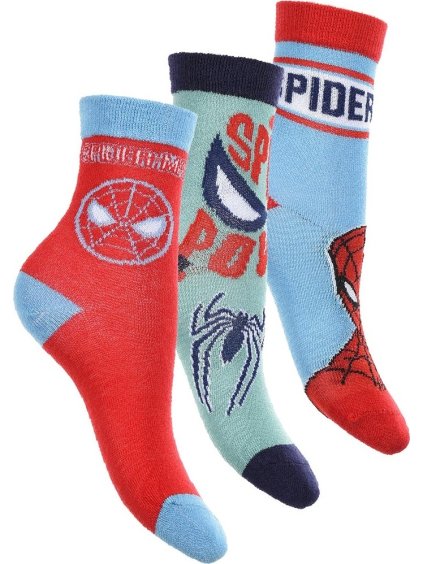 Chlapecké ponožky Spider-Man Marvel - červená/mint/modrá