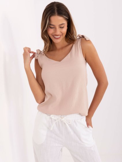 Béžový top s vázáním