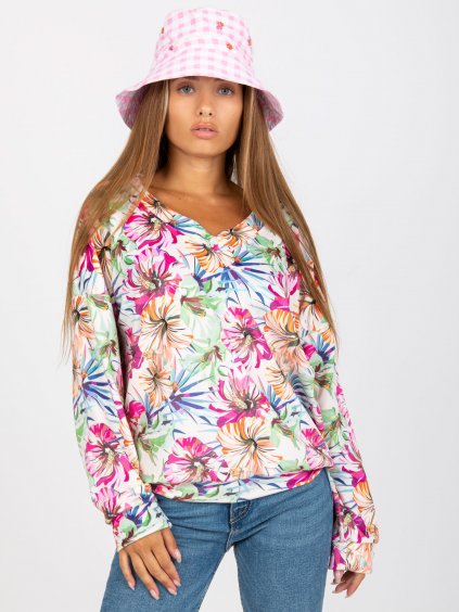 Smetanové tričko s potiskem barevných květin