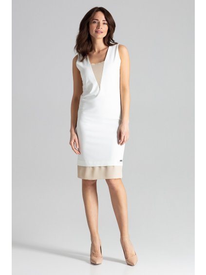 Smetanové šaty bez rukávů