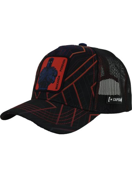 Černo-červená kšiltovka Capslab Marvel Black Panther Cap (Velikost ONE SIZE)