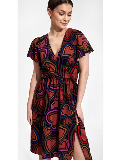 Barevné šaty se vzorem srdcí