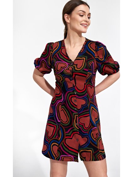 Barevné mini šaty se srdíčky