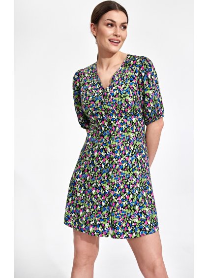 Barevné mini šaty s puntíky