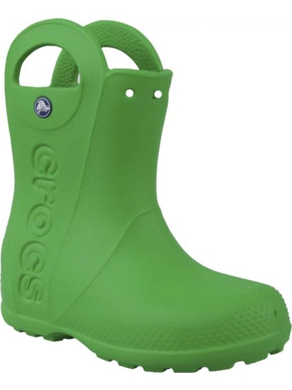 Zelené holínky CROCS Handle It Rain Boot Kids