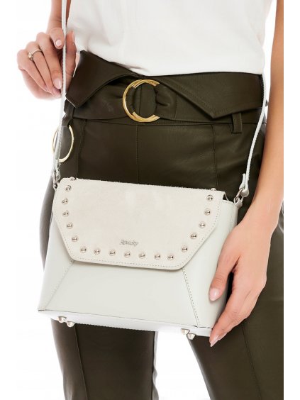 ROVICKY SVĚTLE ŠEDÁ CROSSBODY KABELKA SE CVOČKY