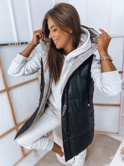 Černo-béžová oboustranná vesta ROSI