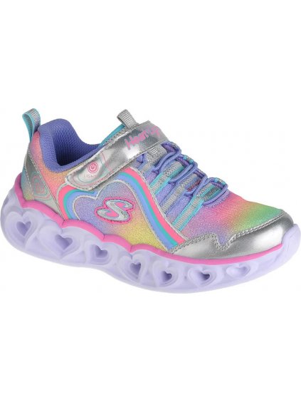 BAREVNÉ DÍVČÍ SVÍTÍCÍ TENISKY SKECHERS HEART LIGHTS-RAINBOW LUX