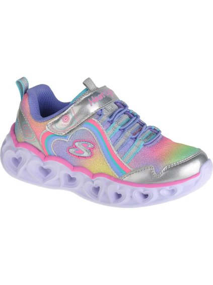 Barevné dívčí svítící tenisky Skechers Heart Lights-Rainbow Lux