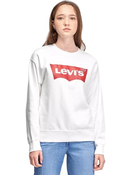 Bílá mikina Levi's Graphic Standard Crew Hoodie