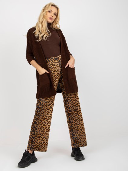 Tmavě hnědý kardigan s kapsami