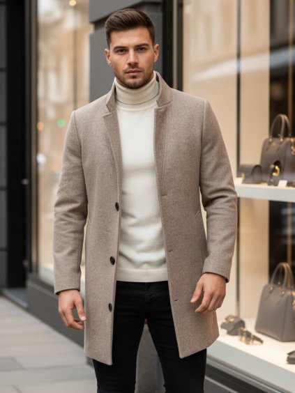 Hnědý pánský kabát