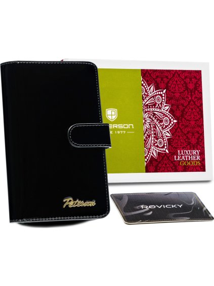 Peterson Peněženka s přezkou Y053 - černá lesklá