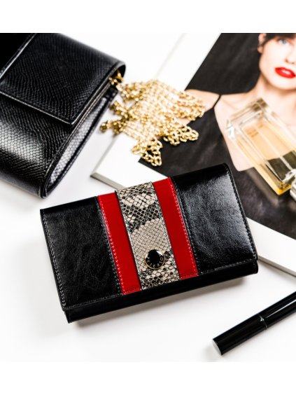 Peterson Dámská peněženka Y045 - černá se vzorem