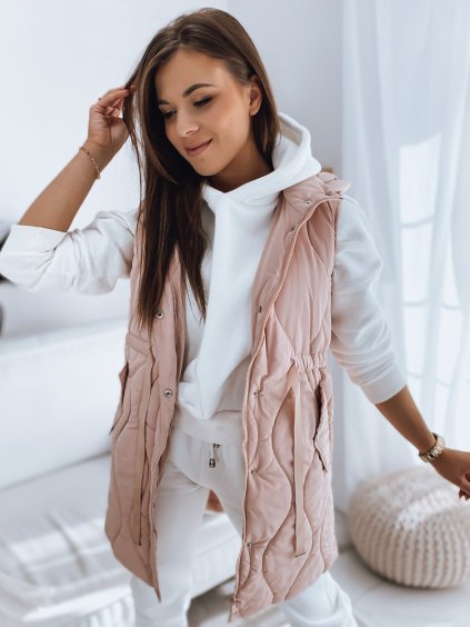 Růžová prošívaná vesta WELIA