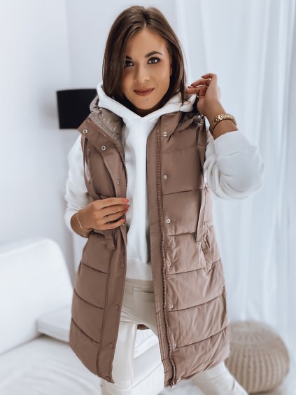 Hnědá prošívaná vesta TOLIS