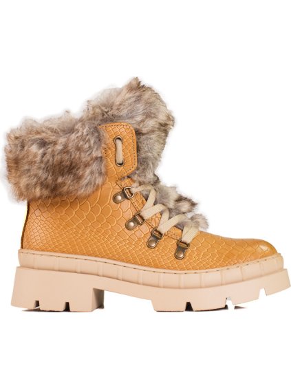 Traperky dámské s kožešinou Shelovet - karamelové