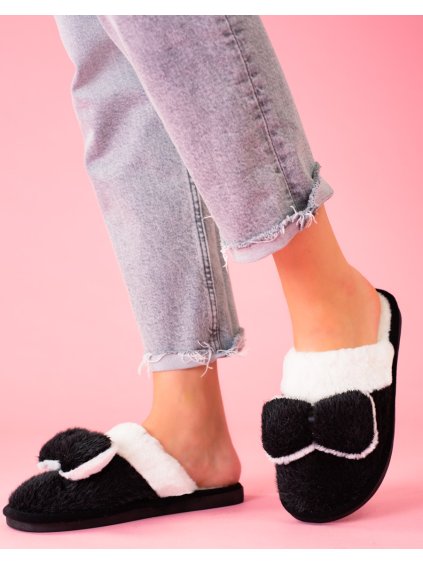 Černé Pantofle s mašlí