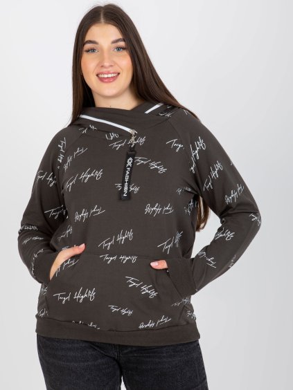 Khaki mikina s nápisy