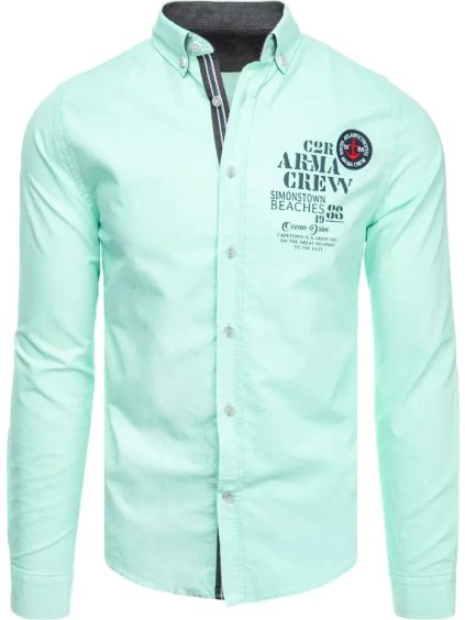 Mintová košile s potiskem