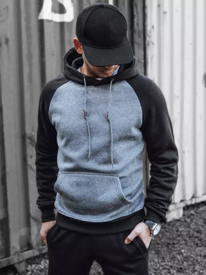 Tmavě šedá mikina s kapucí