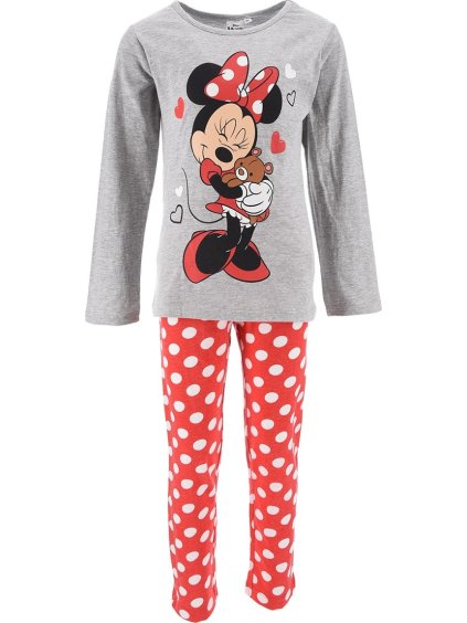 Šedo-červené dívčí pyžamo Disney Minnie Mouse