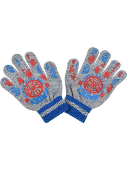 Spider-Man Světle šedé chlapecké rukavičky
