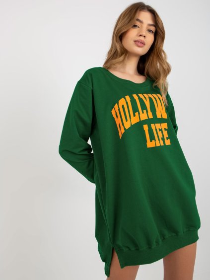 Mikinové šaty Hollywood life - zelená/oranžová (Velikost ONE SIZE)