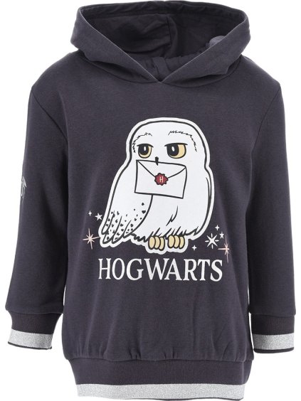 Harry Potter Tmavě šedá mikina se sovou (Velikost 104)