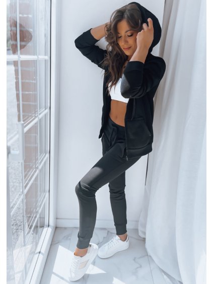 Černá mikina s kapucí VICTORIA