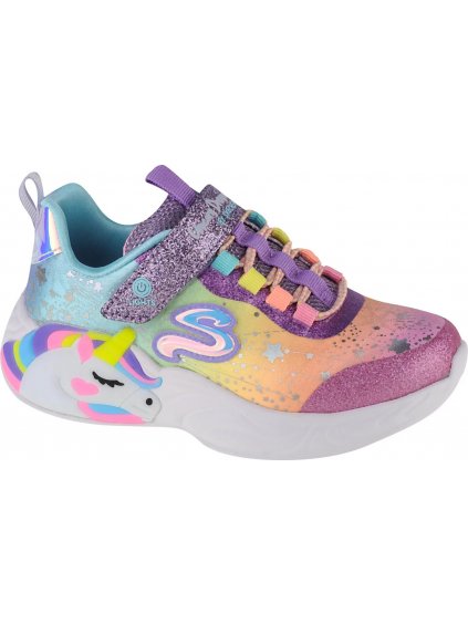 BAREVNÉ DÍVČÍ SVÍTÍCÍ TENISKY SKECHERS S-LIGHTS UNICORN DREAMS