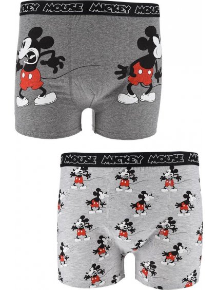 ŠEDÉ PÁNSKÉ BOXERKY MICKEY MOUSE - 2 KS