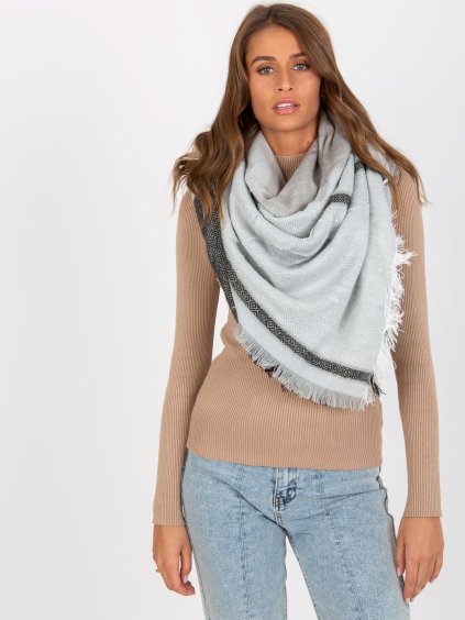 Šedo-černý dámský šál